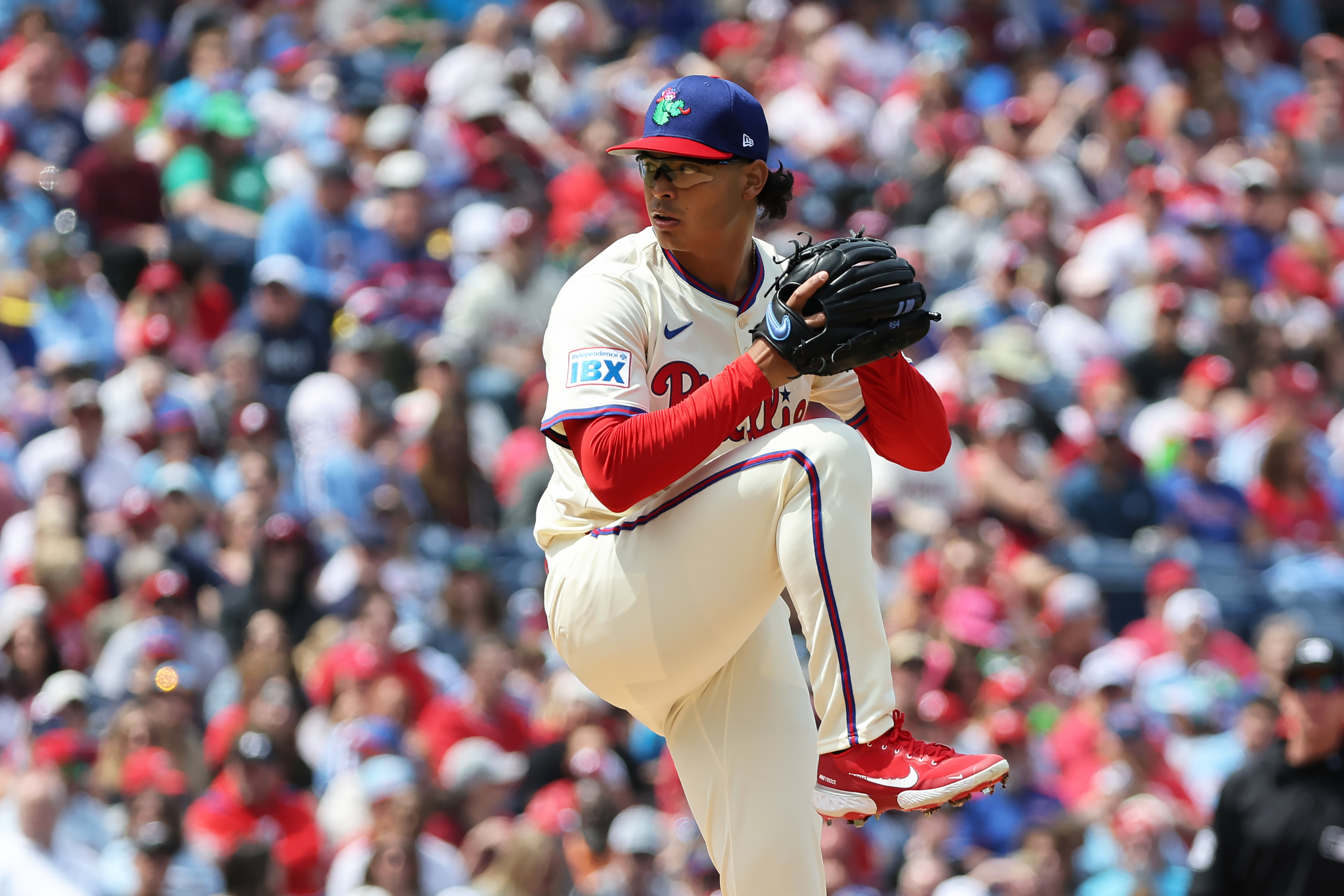 PHILADELPHIA, PENNSYLVANIA – APRIL 20: Jesús Luzardo #44 of the Philadelphia Phillies during a game against the Miami Marlins at Citizens Bank Park on April 20, 2025 in Philadelphia, Pennsylvania. The Marlins won 7-5 in 10 innings. (Photo by Hunter Martin/Getty Images)